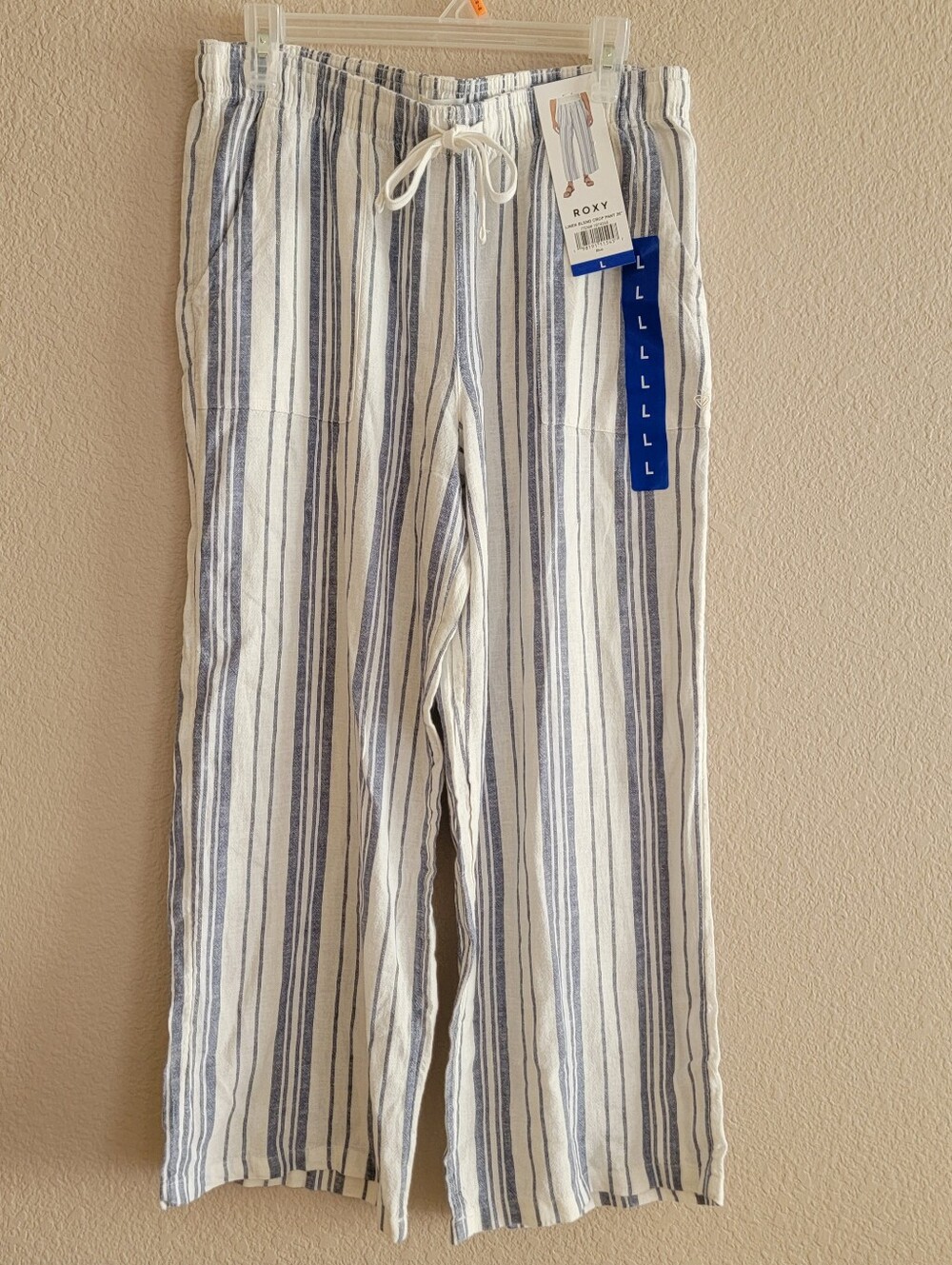 Roxy Womens Linen Blend Crop Pants NWT